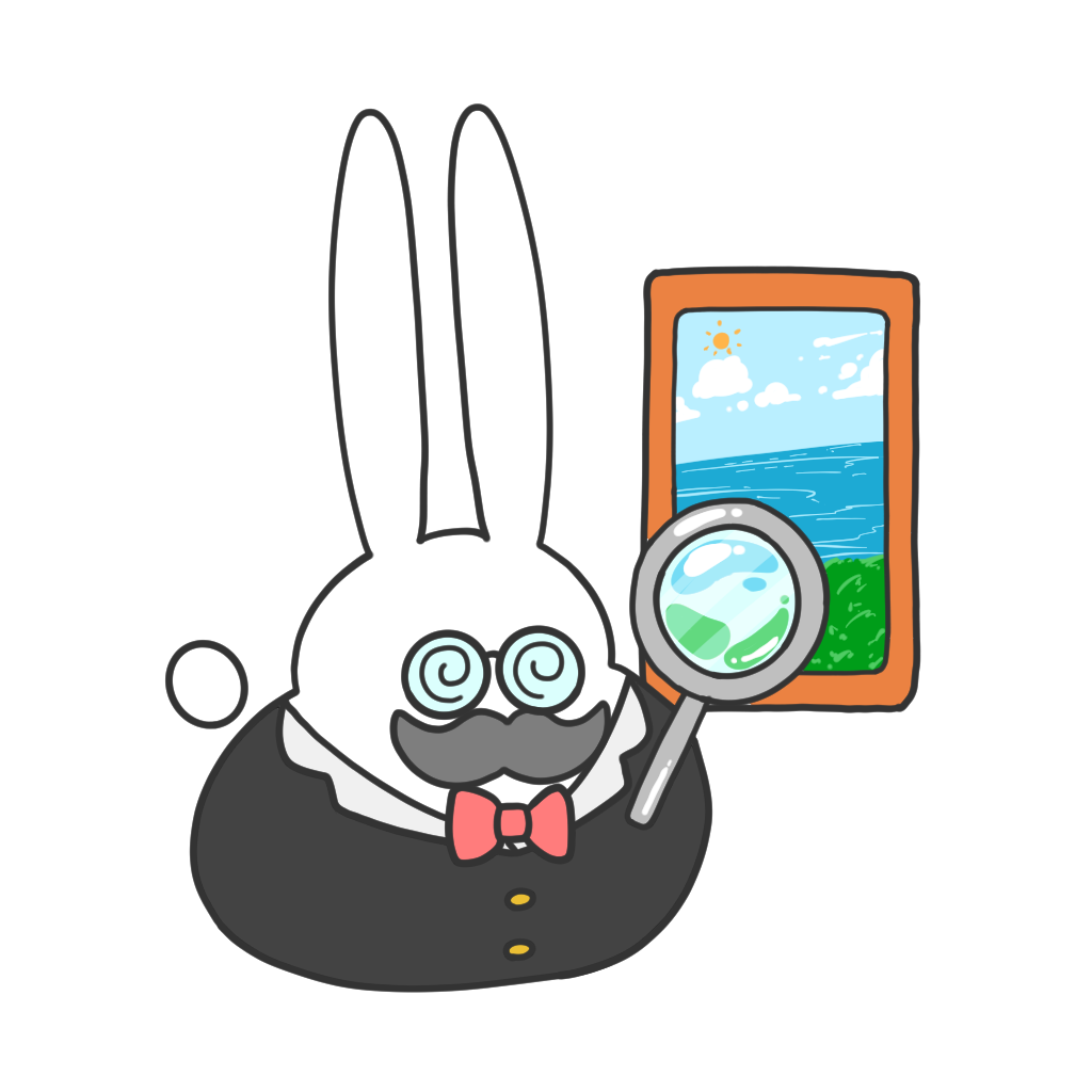 絵画を鑑賞するキャラクター